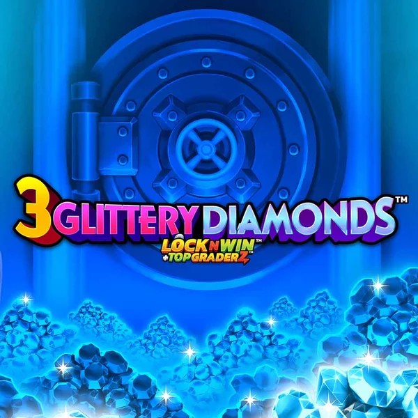 3 Glittery Diamonds logo by PearFiction Studios HugoBets Casino