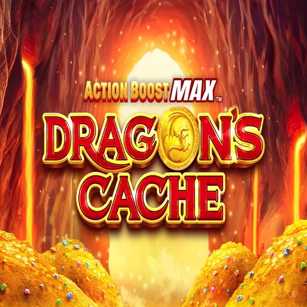 Action Boost Max Dragon's Cache slot icon by SpinPlay Games, available at HugoBets Casino