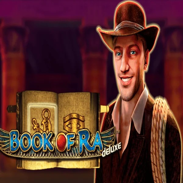 Book of Ra Deluxe casino game by Novomatic – featured logo at HugoBets Casino